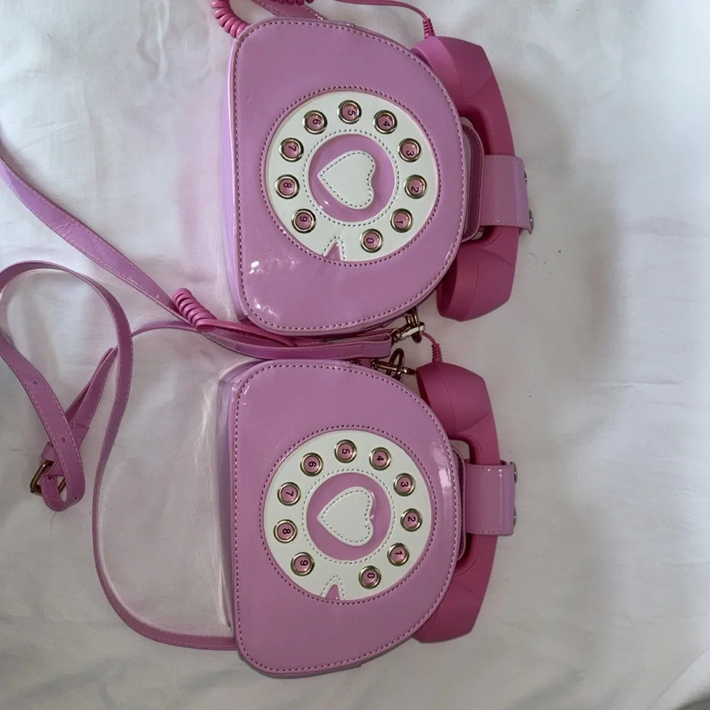 Lot of 2 Retro Style Crossbody Purse Bag Working Telephone Convertible Satchel - Picture 3 of 11